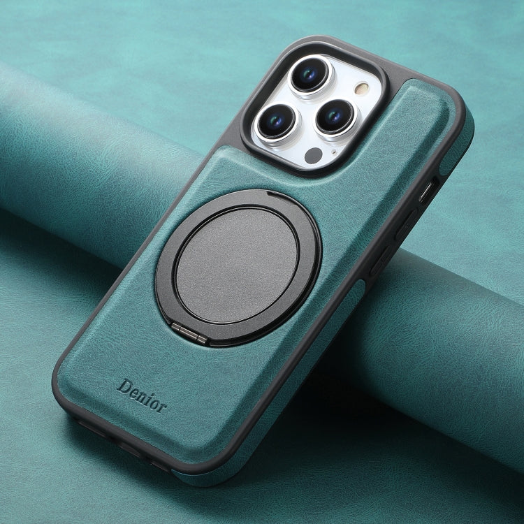 For iPhone 15 Denior A14 Skin Feel Rotating Holder MagSafe Phone Case(Blue)