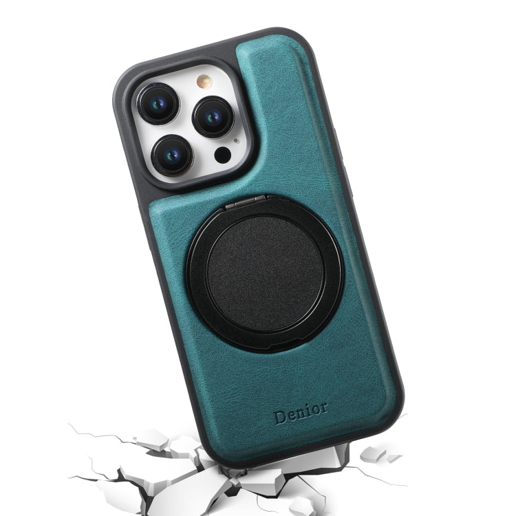 For iPhone 15 Plus / 14 Plus Denior A14 Skin Feel Rotating Holder MagSafe Phone Case(Blue)