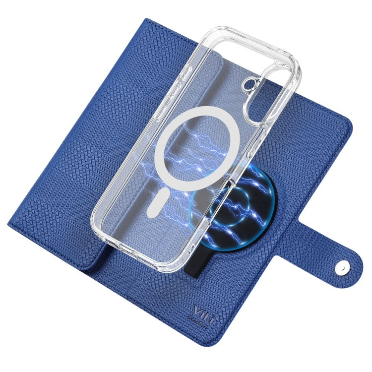 For Samsung Galaxy S24 Ultra 5G ViLi GHA-C Series RFID MagSafe Magnetic Flip Leather Phone Case(Blue)
