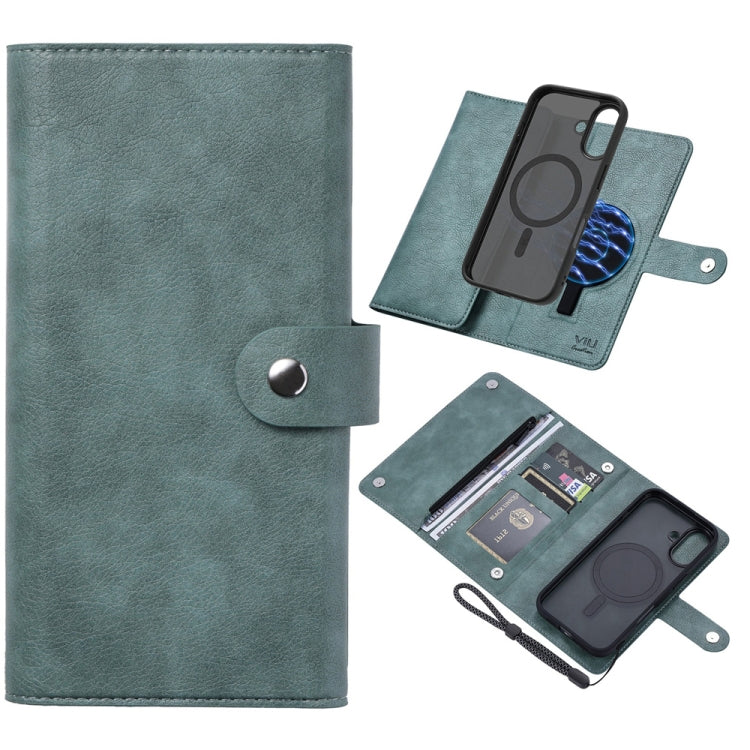 For iPhone 16 ViLi GVS Series MagSafe Magnetic RFID Leather Phone Case(Green)
