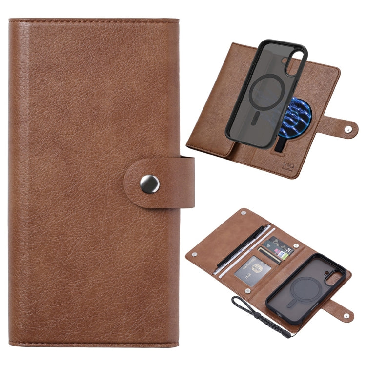 For iPhone 16 ViLi GVS Series MagSafe Magnetic RFID Leather Phone Case(Brown)