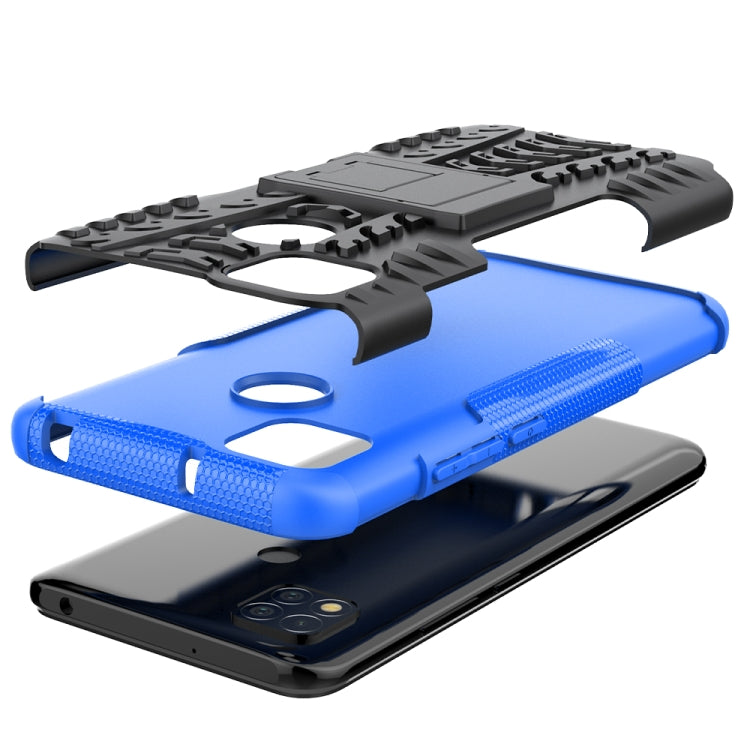 Tire Texture Shockproof TPU + PC Protective Case with Holder, For Xiaomi Redmi 9C
