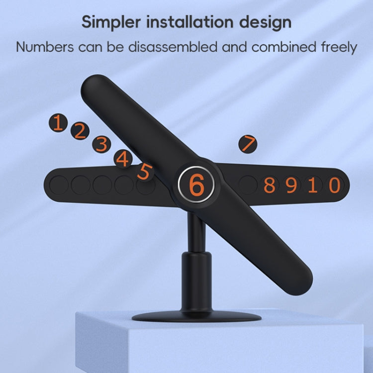 3R-2167 Creative Windmill Rotating Hidden Temporary Car Parking Card(Black)