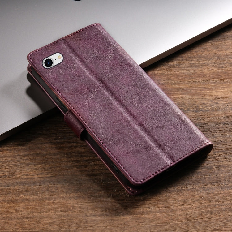 For iPhone 17e / 16e N.BEKUS CSJ-P1 Solid Color Leather Phone Case(Wine Red)