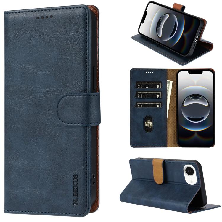 For iPhone 17e / 16e N.BEKUS CSJ-P1 Solid Color Leather Phone Case(Blue)
