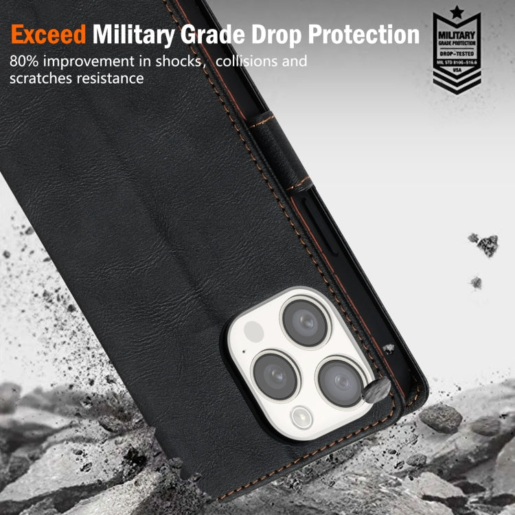 For iPhone 14 Pro Max N.BEKUS CSJ-P1 Solid Color Leather Phone Case(Black)