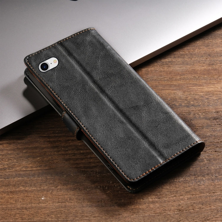 For iPhone SE 2022 / SE 2020 / 8 / 7 N.BEKUS CSJ-P1 Solid Color Leather Phone Case(Black)