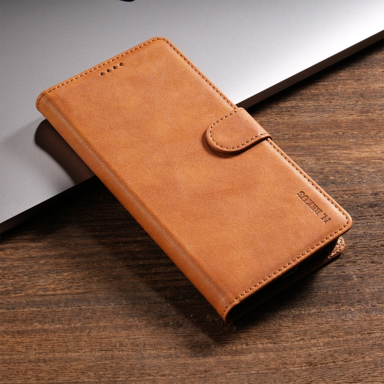 For iPhone 13 Pro Max N.BEKUS CSJ-P1 Solid Color Leather Phone Case(Brown)