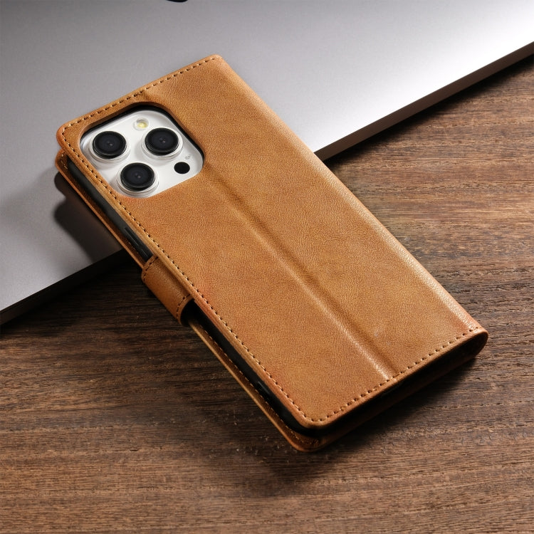 For iPhone 13 Pro Max N.BEKUS CSJ-P1 Solid Color Leather Phone Case(Brown)