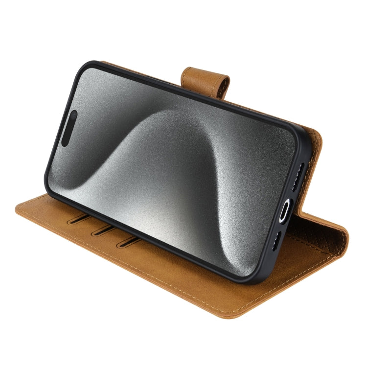 For iPhone 13 Pro Max N.BEKUS CSJ-P1 Solid Color Leather Phone Case(Brown)
