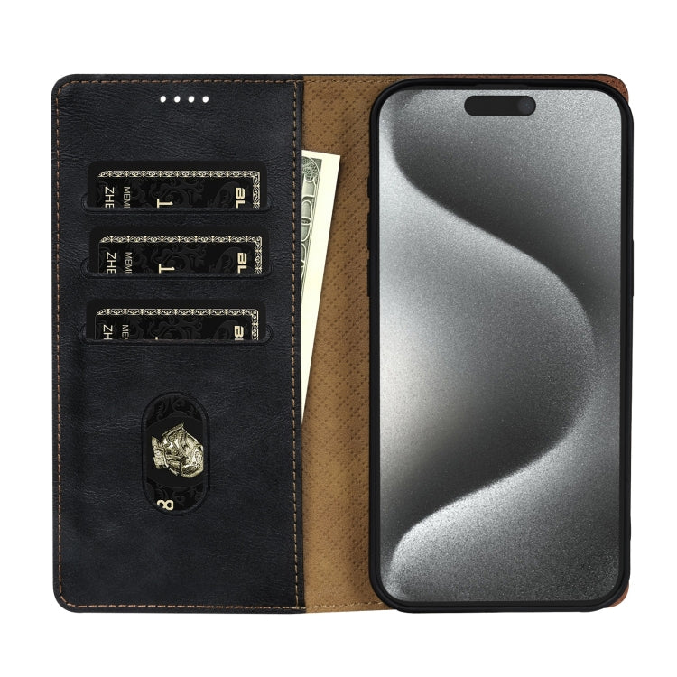 For iPhone 13 Pro Max N.BEKUS CSJ-P1 Solid Color Leather Phone Case(Black)