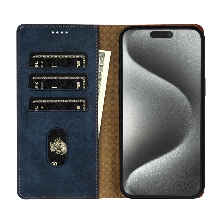 For iPhone 13 Pro Max N.BEKUS CSJ-P1 Solid Color Leather Phone Case(Blue)