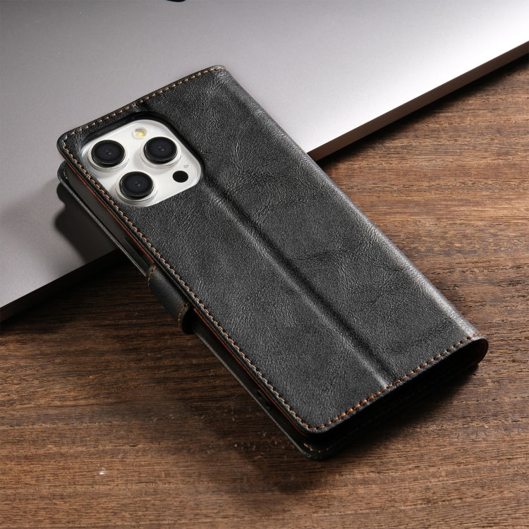 For iPhone 13 Pro N.BEKUS CSJ-P1 Solid Color Leather Phone Case(Black)