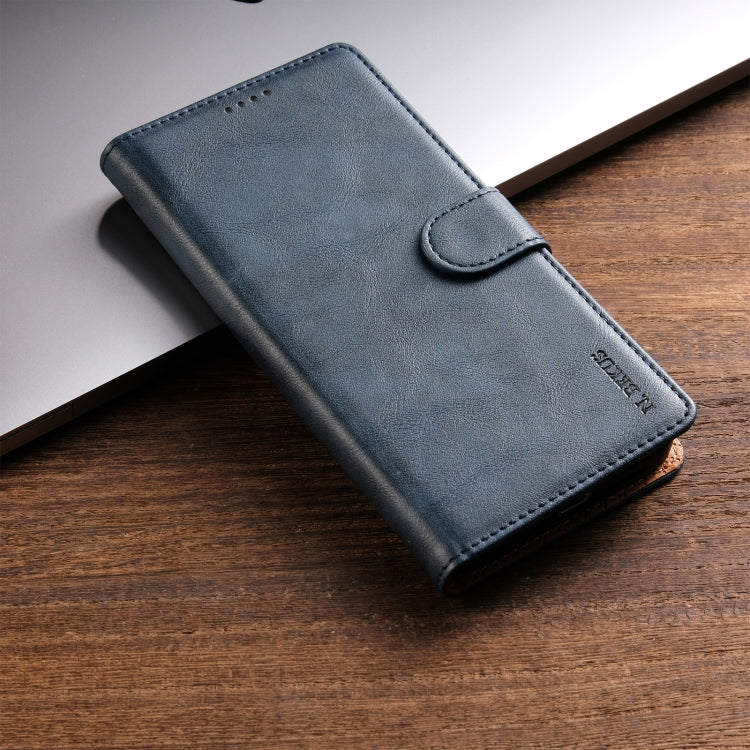 For iPhone 12 / 12 Pro N.BEKUS CSJ-P1 Solid Color Leather Phone Case(Blue)