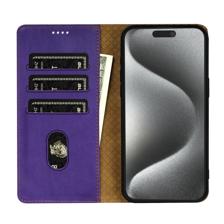 For iPhone 12 / 12 Pro N.BEKUS CSJ-P1 Solid Color Leather Phone Case(Purple)