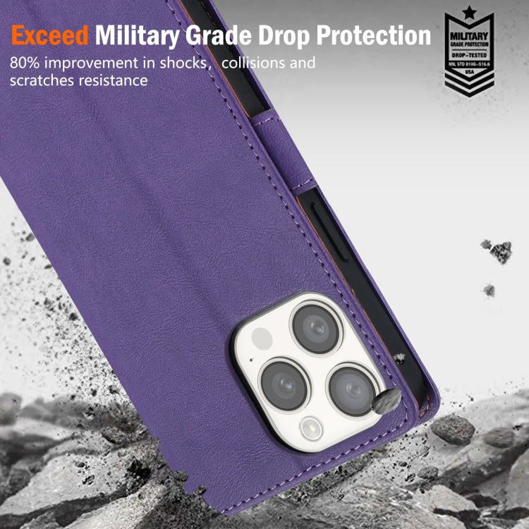 For iPhone 12 / 12 Pro N.BEKUS CSJ-P1 Solid Color Leather Phone Case(Purple)
