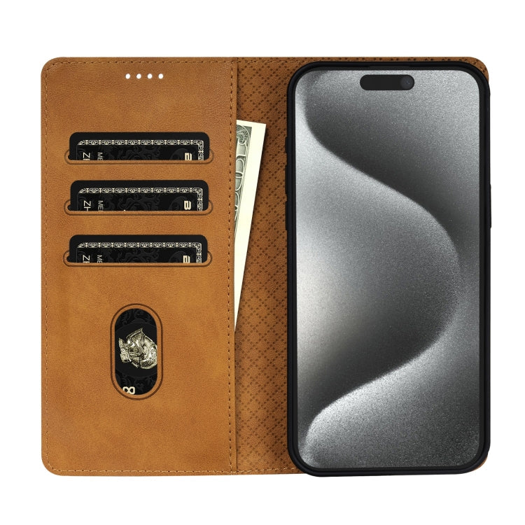 For iPhone 12 Pro Max N.BEKUS CSJ-P1 Solid Color Leather Phone Case(Brown)