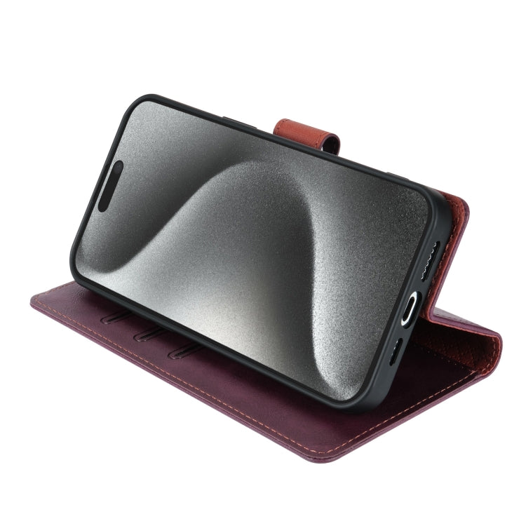 For iPhone 11 Pro Max N.BEKUS CSJ-P1 Solid Color Leather Phone Case(Wine Red)
