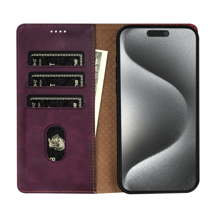 For iPhone 11 N.BEKUS CSJ-P1 Solid Color Leather Phone Case(Wine Red)