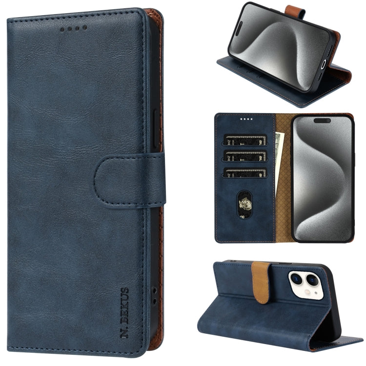 For iPhone 11 N.BEKUS CSJ-P1 Solid Color Leather Phone Case(Blue)