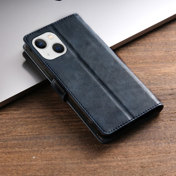For iPhone 14 Plus N.BEKUS CSJ-P1 Solid Color Leather Phone Case(Blue)