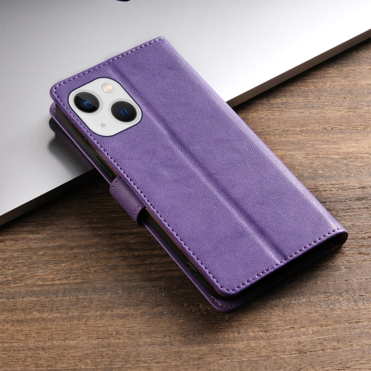 For iPhone 14 Plus N.BEKUS CSJ-P1 Solid Color Leather Phone Case(Purple)