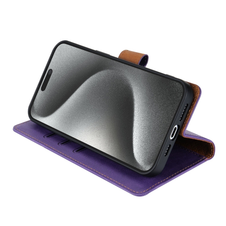 For iPhone 14 Plus N.BEKUS CSJ-P1 Solid Color Leather Phone Case(Purple)