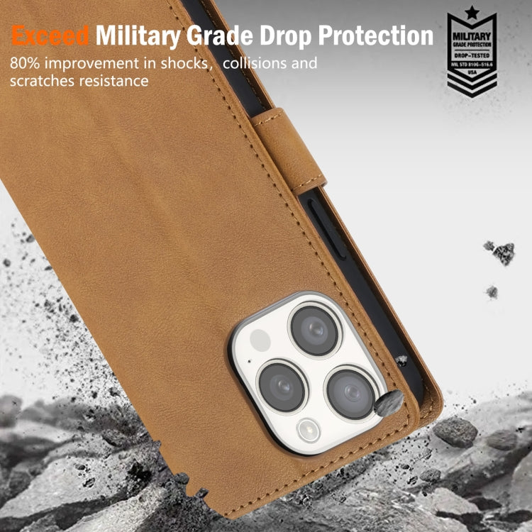 For iPhone 15 N.BEKUS CSJ-P1 Solid Color Leather Phone Case(Brown)