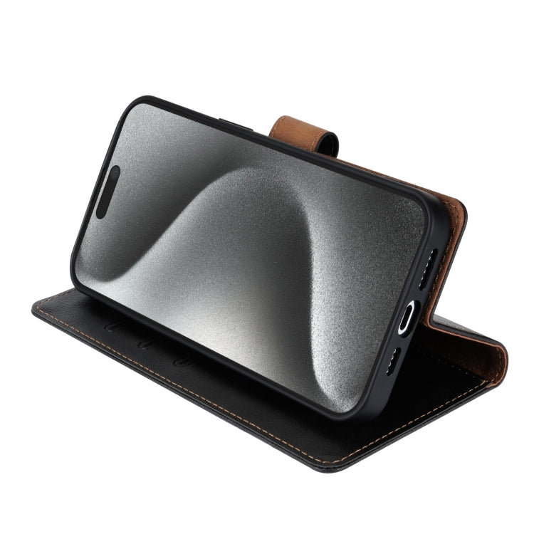 For iPhone XS Max N.BEKUS CSJ-P1 Solid Color Leather Phone Case(Black)