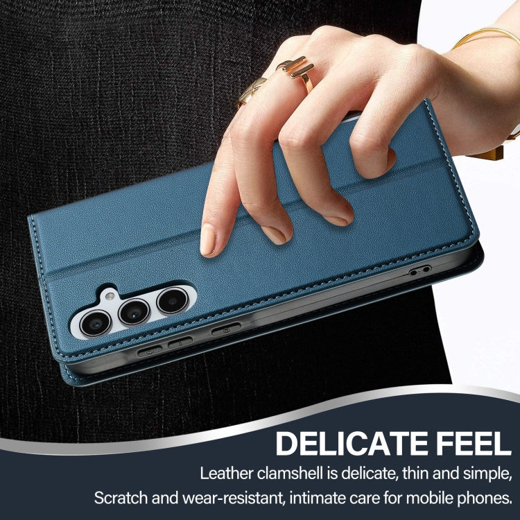 For Samsung Galaxy A54 5G LC.IMEEKE L1 Series Frosted Fine Texture PU Phone Case(Blue)