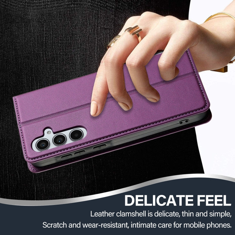 For Samsung Galaxy A54 5G LC.IMEEKE L1 Series Frosted Fine Texture PU Phone Case(Purple)