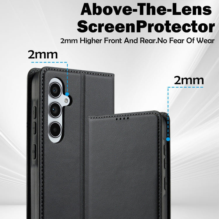 For Samsung Galaxy A34 5G LC.IMEEKE L1 Series Frosted Fine Texture PU Phone Case(Black)