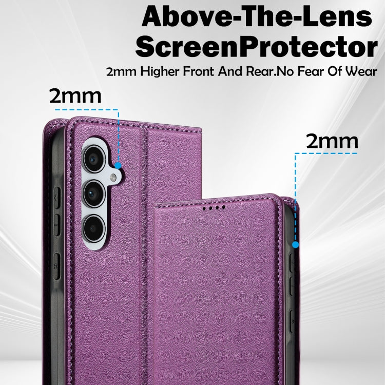 For Samsung Galaxy A35 5G LC.IMEEKE L1 Series Frosted Fine Texture PU Phone Case(Purple)