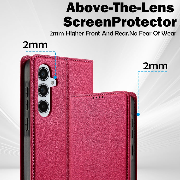 For Samsung Galaxy A35 5G LC.IMEEKE L1 Series Frosted Fine Texture PU Phone Case(Red)
