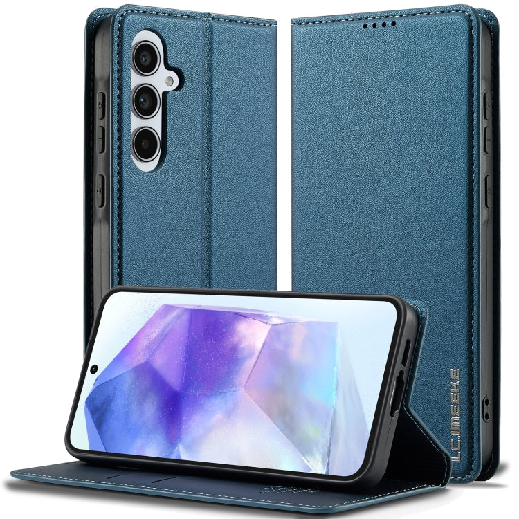 For Samsung Galaxy A16 5G LC.IMEEKE L1 Series Frosted Fine Texture PU Phone Case(Blue)