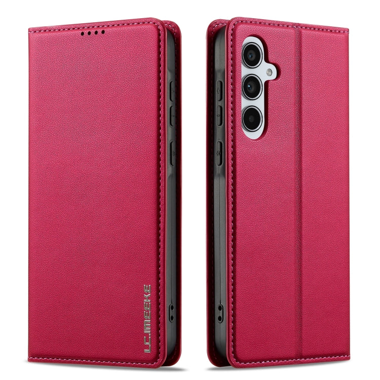 For Samsung Galaxy A16 5G LC.IMEEKE L1 Series Frosted Fine Texture PU Phone Case(Red)