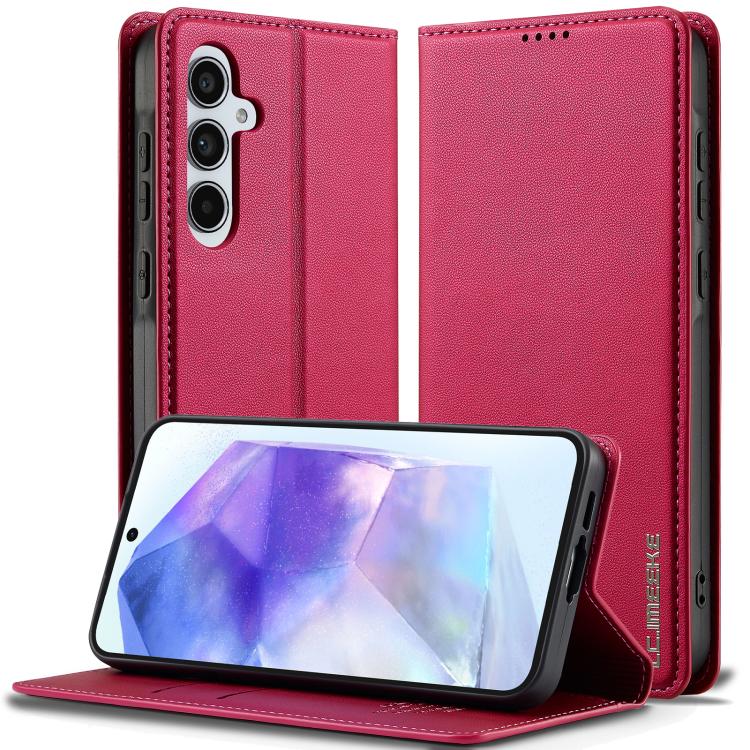 For Samsung Galaxy A36 5G LC.IMEEKE L1 Series Frosted Fine Texture PU Phone Case(Red)