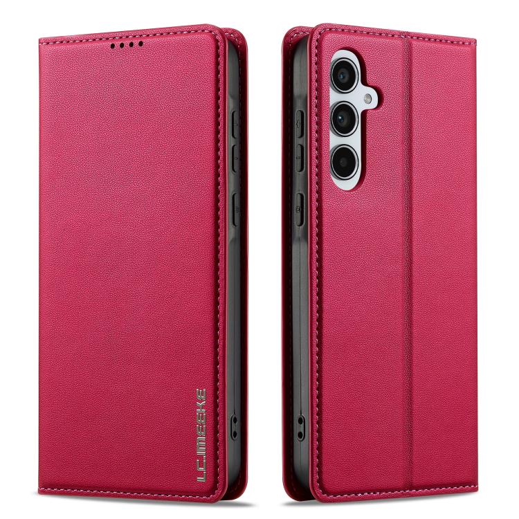 For Samsung Galaxy A36 5G LC.IMEEKE L1 Series Frosted Fine Texture PU Phone Case(Red)