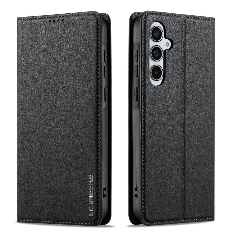 For Samsung Galaxy A56 5G LC.IMEEKE L1 Series Frosted Fine Texture PU Phone Case(Black)