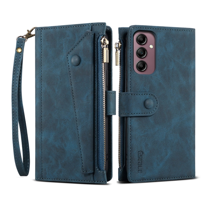 For Samsung Galaxy A36 ESEBLE Retro Frosted RFID Flip Leather Phone Case(Dark Green)