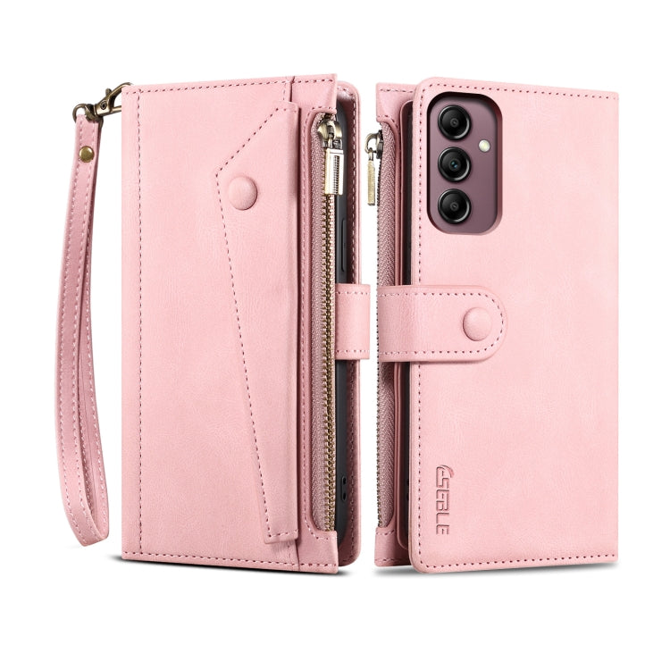 For Samsung Galaxy A26 5G ESEBLE Retro Frosted RFID Flip Leather Phone Case(Rose Gold)
