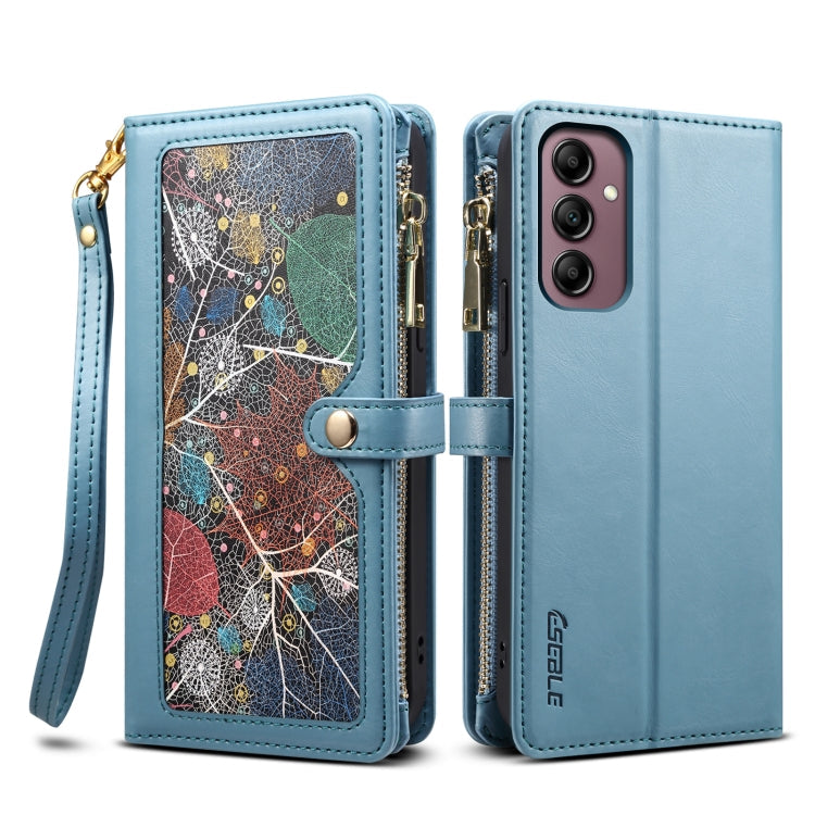 For Samsung Galaxy A26 5G ESEBLE Star Series Lanyard Zipper Wallet RFID Leather Case(Blue)
