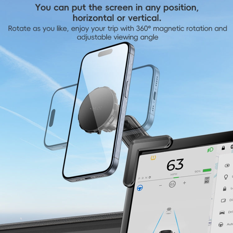 Yesido C212 Car Floating Screen Clip-on Magnetic Phone Holder(Black)