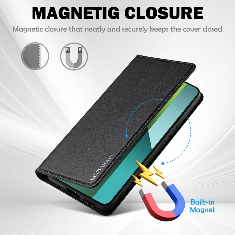 For Redmi Note 13 Pro 5G LC.IMEEKE L1 Series Frosted Fine Texture PU Phone Case(Black)