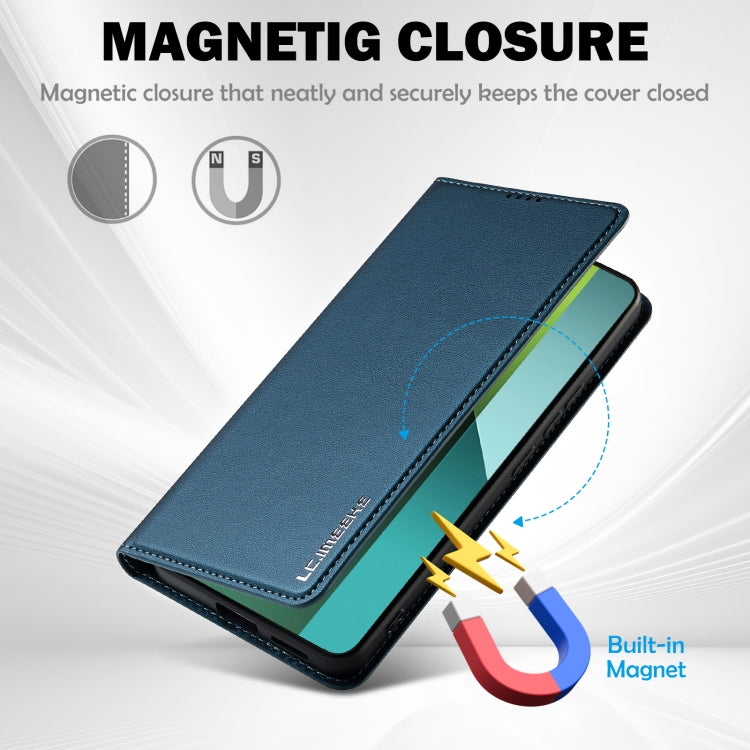 For Redmi Note 13 Pro 5G LC.IMEEKE L1 Series Frosted Fine Texture PU Phone Case(Blue)