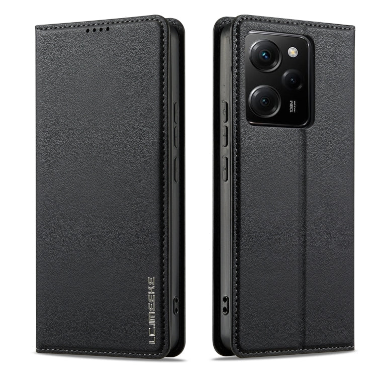 For Redmi Note 12 Pro 5G LC.IMEEKE L1 Series Frosted Fine Texture PU Phone Case(Black)