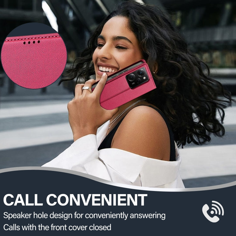 For Redmi Note 12 Pro 5G LC.IMEEKE L1 Series Frosted Fine Texture PU Phone Case(Red)