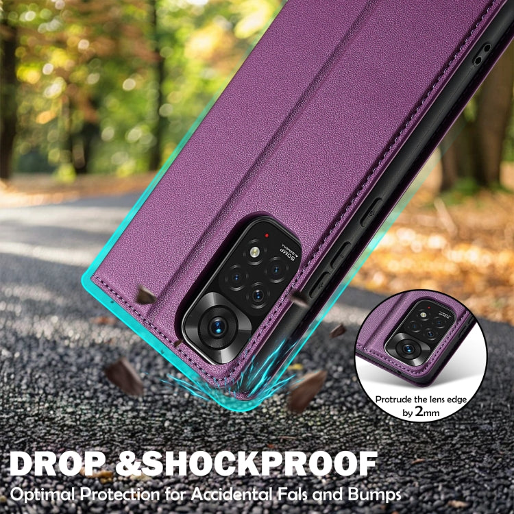For Redmi Note 11 / 11S / 12S 4G LC.IMEEKE L1 Series Frosted Fine Texture PU Phone Case(Purple)
