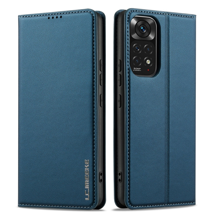 For Redmi Note 11 Pro 5G LC.IMEEKE L1 Series Frosted Fine Texture PU Phone Case(Blue)