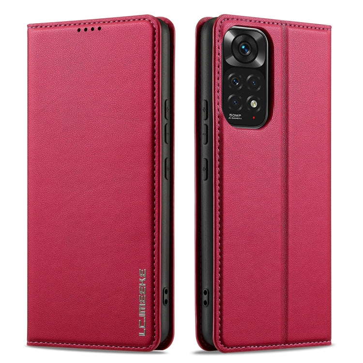 For Redmi Note 11 Pro 5G LC.IMEEKE L1 Series Frosted Fine Texture PU Phone Case(Red)
